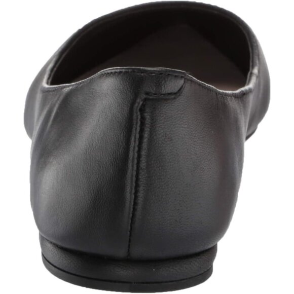 Nine West Women's Black Leather Closed Pointed Toe Speakup Ballet Flats Shoes - Picture 3 of 8